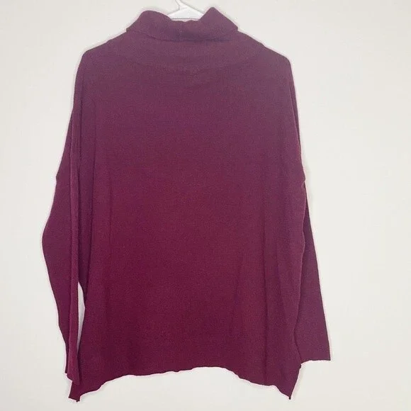 NWT Allison Joy Burgundy Textured Turtleneck Size Large - Picture 3 of 10